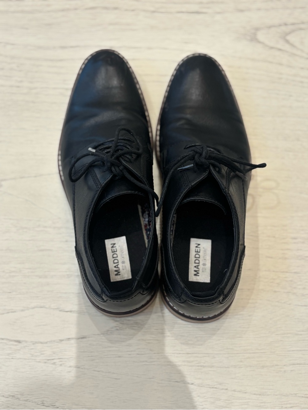 Madden Men’s Black Leather Lace-Up Oxford Dress Shoes size 9